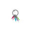 Anello Boule elastico con Charms Peperoncino Mini Portafortuna in Argento 925 e Smalti Multicolor Mix