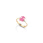 Anello Classico bimba oro giallo e smalto rosa