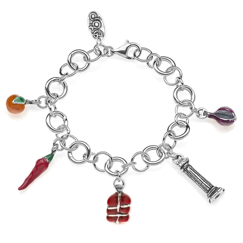 Bracciale Luxury con Charms Calabria in Argento 925 e Smalti Default Title