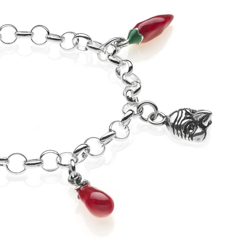 Bracciale Light con Charms Campania in Argento 925 e Smalti Default Title