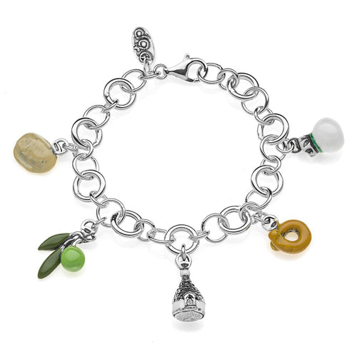 Bracciale Luxury con Charms Puglia in Argento 925 e Smalti Default Title