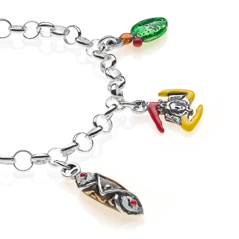 Bracciale Light con Charms Sicilia in Argento 925 e Smalti Default Title