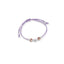 Bracciale Dadini bimba e bimba oro e argento cordino lilla