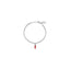 Bracciale Uomo Cubetti con Charm Peperoncino Mini Portafortuna in Argento 925 e Smalto Rosso