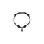 Bracciale in Cotone cerato Nero con Charm Coccinella in Argento 925 e Smalti