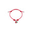 Bracciale in Cotone cerato con Charm Cuore Mela Destro in Argento 925 e Smalti