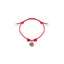 Bracciale in Cotone cerato con Charm Cuore Mela Sinistro in Argento 925 e Smalti