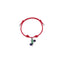 Bracciale in Cotone cerato con Charm Mirto in Argento 925 e Smalti