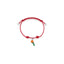 Bracciale in Cotone cerato con Charm Tulipano in Argento 925 e Smalto Arancione