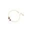 Bracciale in oro giallo con orsetto e cuore con smalto colorato