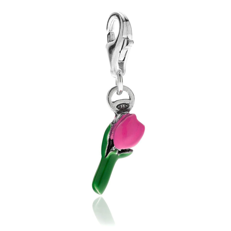 Charm Tulipano in Argento 925 e Smalto Rosa Default Title