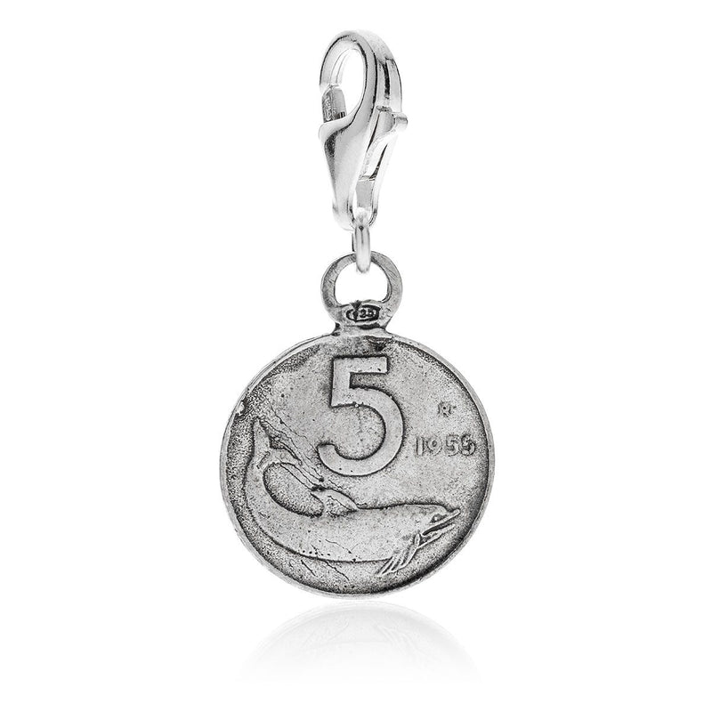 Charm 5 Lire Delfino Moneta in Argento 925 Default Title