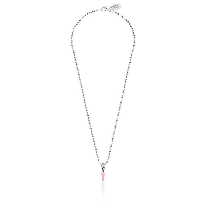 Collana Boule 45 cm con Charm Peperoncino Mini Portafortuna in Argento 925 e Smalto Rosa Default Title