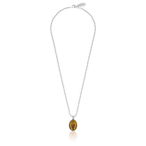 Collana Boule 45 cm con Charm Madonnina Miracolosa in Argento 925 e Smalto Giallo Default Title