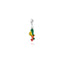 Charm Asso di Bastoni in Argento 925 e Smalti