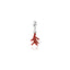 Charm Corallo in Argento 925 e Smalti