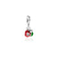 Charm Cuore Mela Destro in Argento 925 e Smalti