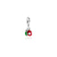 Charm Cuore Mela Sinistro in Argento 925 e Smalti