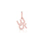 Ciondolo Lock Your Love con scritta luck in oro rosa e argento.