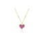 Collana in oro giallo con cuore smaltato