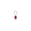 Mono Orecchino Cerchio Medio con Charm Madonnina Miracolosa in Argento 925 e Smalto Rosa