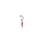 Mono Orecchino Cerchio Piccolo con Charm Peperoncino Mini Portafortuna in Argento 925 e Smalto Fucsia