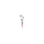 Mono Orecchino Cerchio Piccolo con Charm Peperoncino Mini Portafortuna in Argento 925 e Smalto Rosa