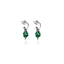 Orecchini Cerchio Piccolo con Charm Quadrifoglio Mini Portafortuna in Argento 925 e Smalti